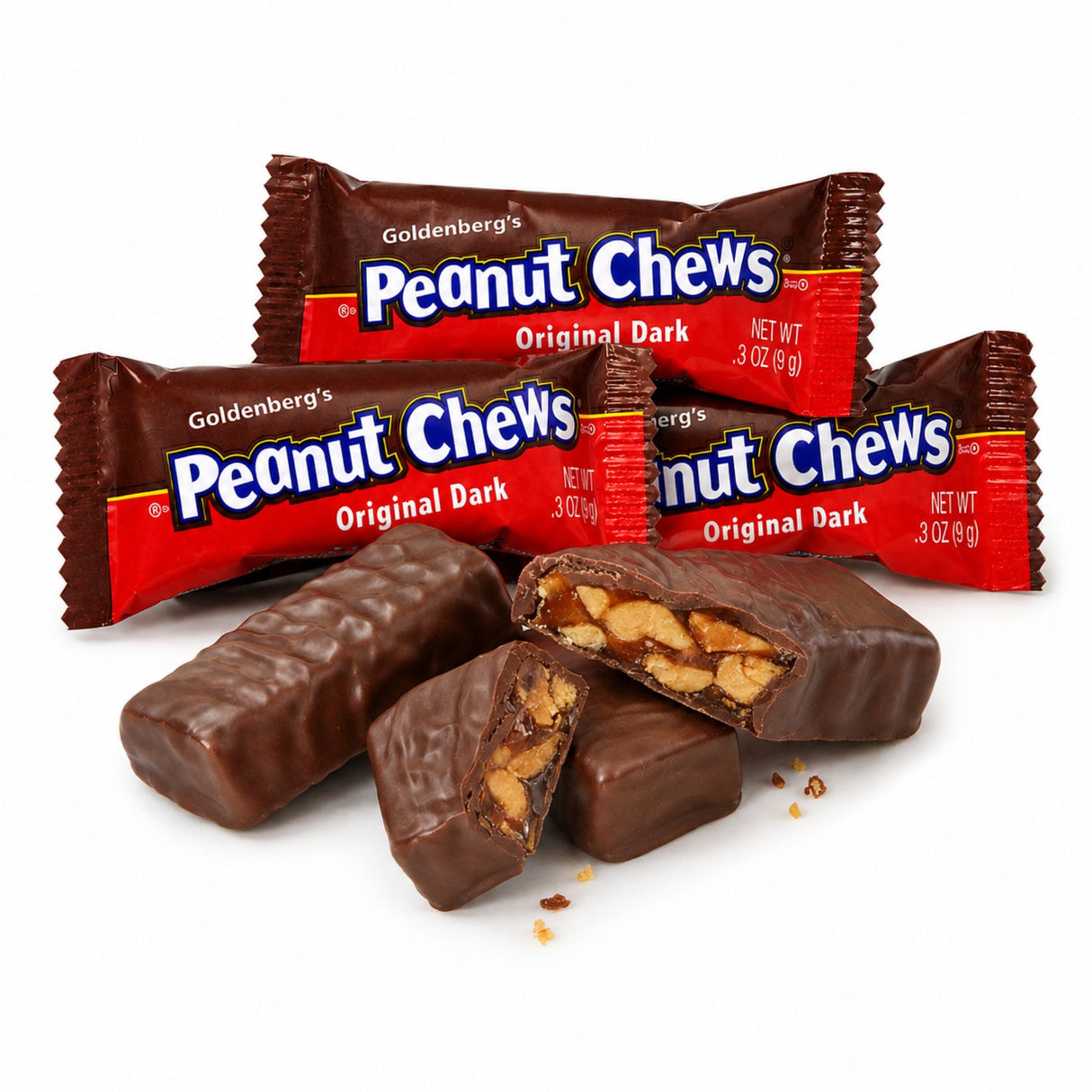 Goldenberg’s Peanut Chews – Dark Chocolate – Mini Size – Bulk Value Bag