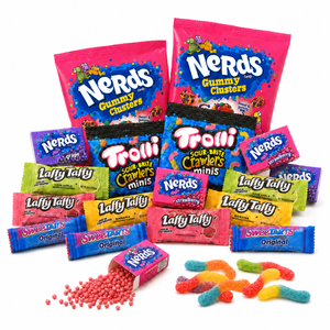 Sweet & Sour Candy Assortment – Nerds, Nerds Gummy Clusters, Laffy Taffy, Sweetarts & Trolli Sour Bite