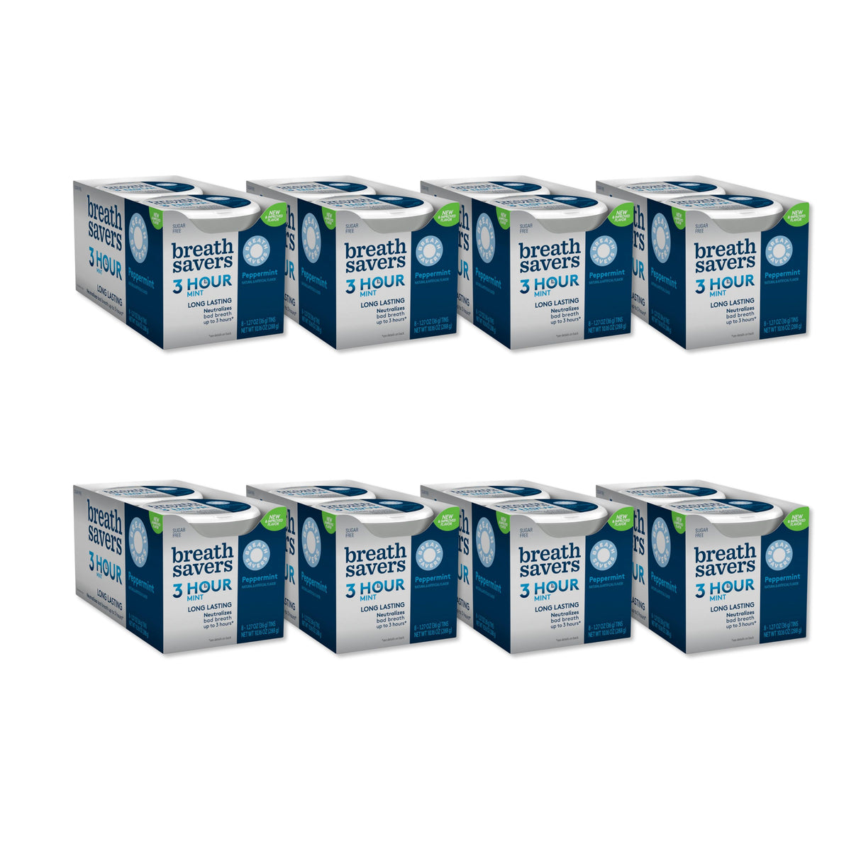 Breath Savers 3 Hour Mint Sugar Free Peppermint, 1.27 oz Tins