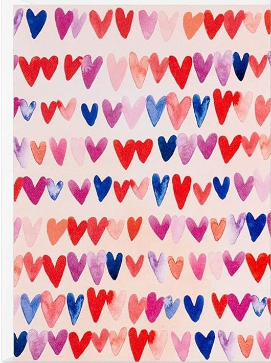 Watercolor Hearts Pattern - Greeting Card