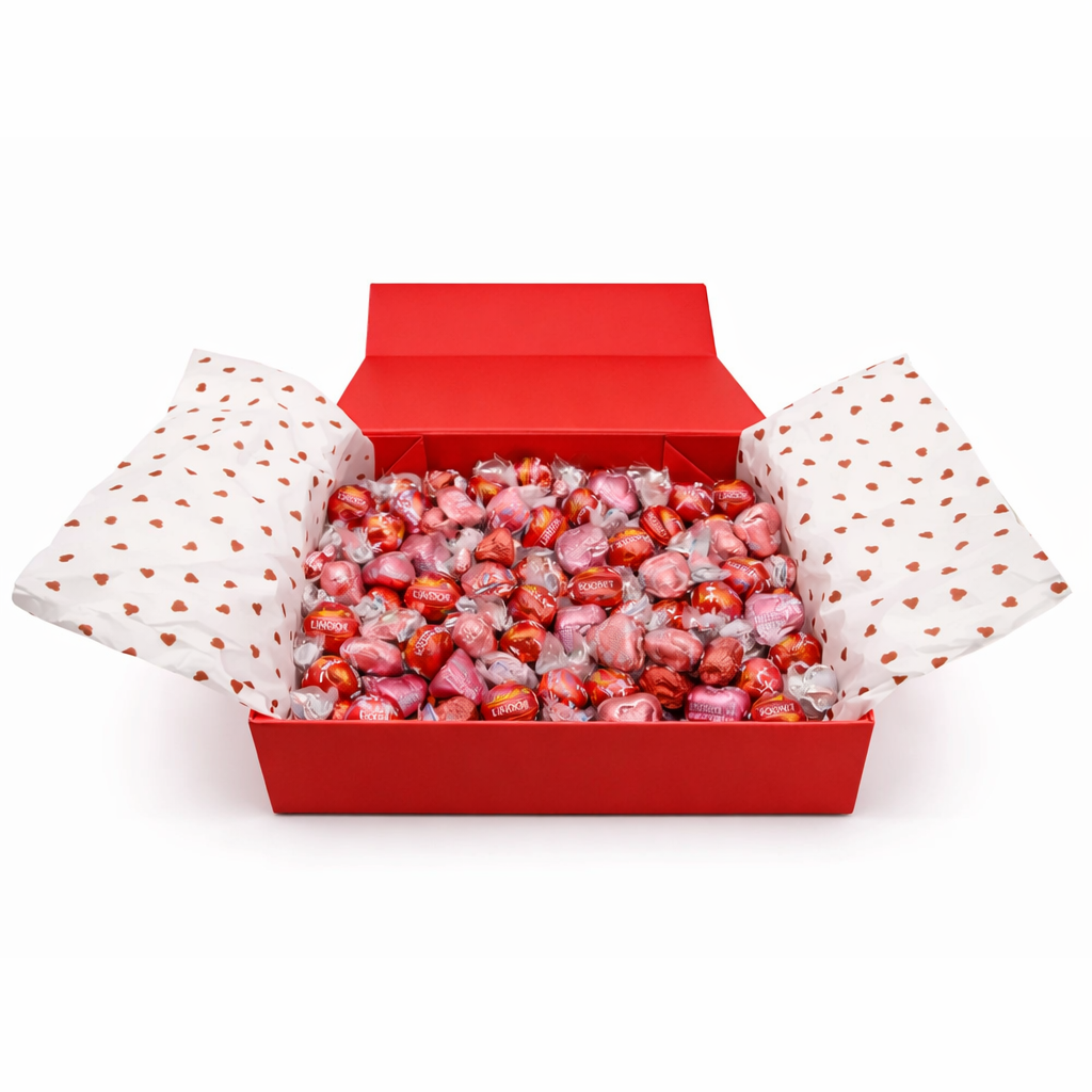 Valentine’s Day Chocolate Gift Box with Hershey’s & Lindt Favorites – Red Box – 4 lb