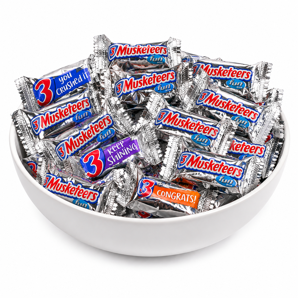 3 Musketeers Chocolate Candy Bar – Fun Size – Bulk Value Bag