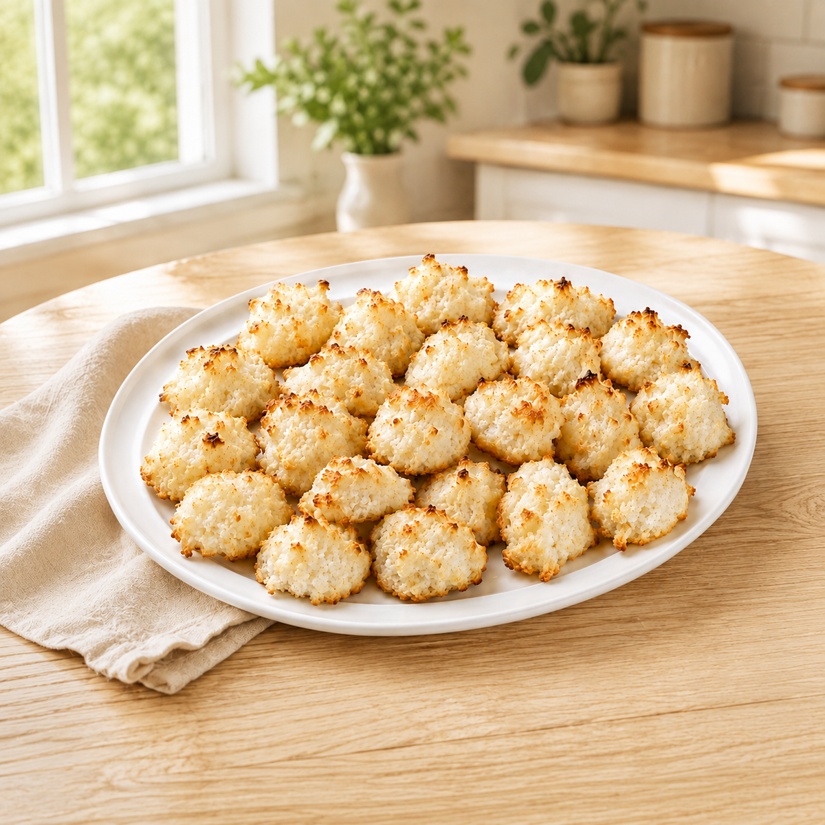 Coconut Macaroons – Light & Fluffy with Toasted Coconut Topping