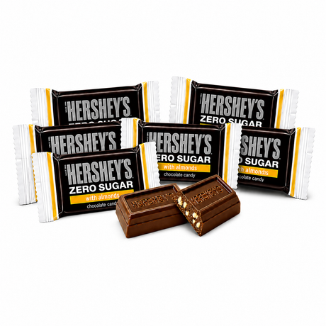 Hershey's Zero Sugar Milk Chocolate With Almonds – Snack Size – Bulk Value Bag