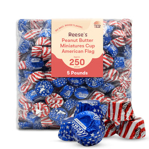Reese's Miniature Cups Milk Chocolate & Peanut Butter – Patriotic Foils – Bulk Value Bag
